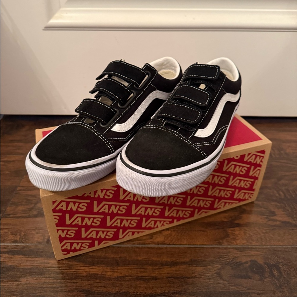 Women’s black velcro vans